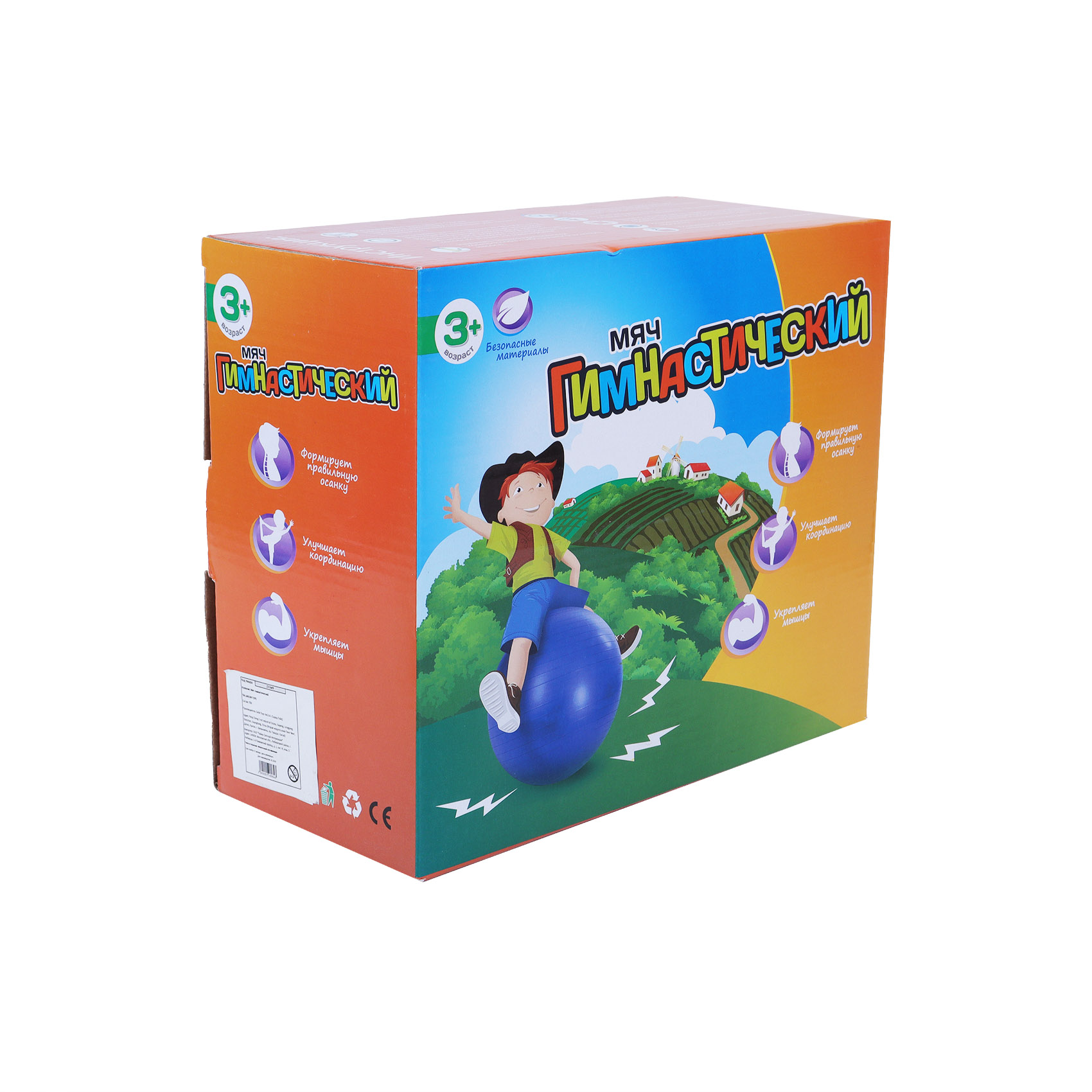 Мяч гимнастический фитбол синий 65см, фото 5