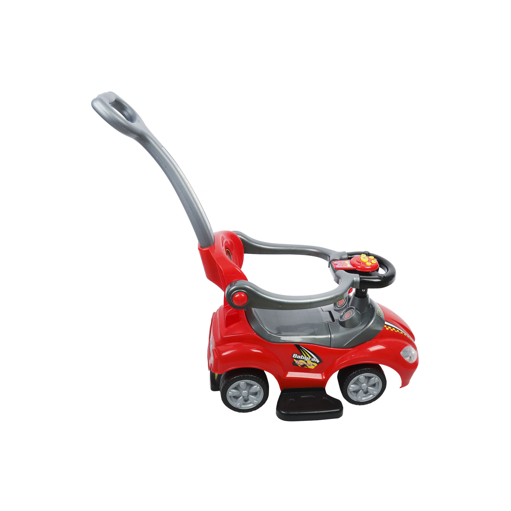 Машина каталка с ручкой красная, фото 7