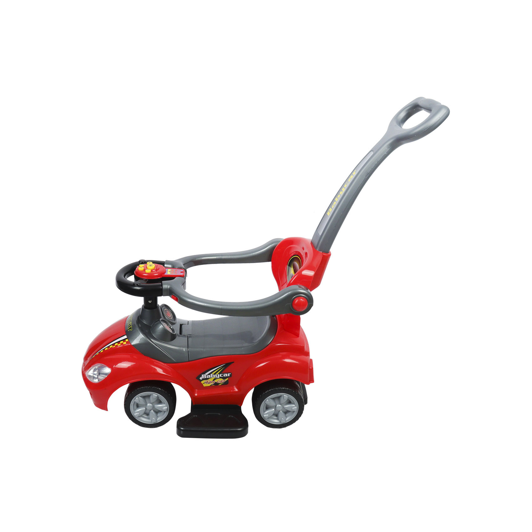 Машина каталка с ручкой красная, фото 4