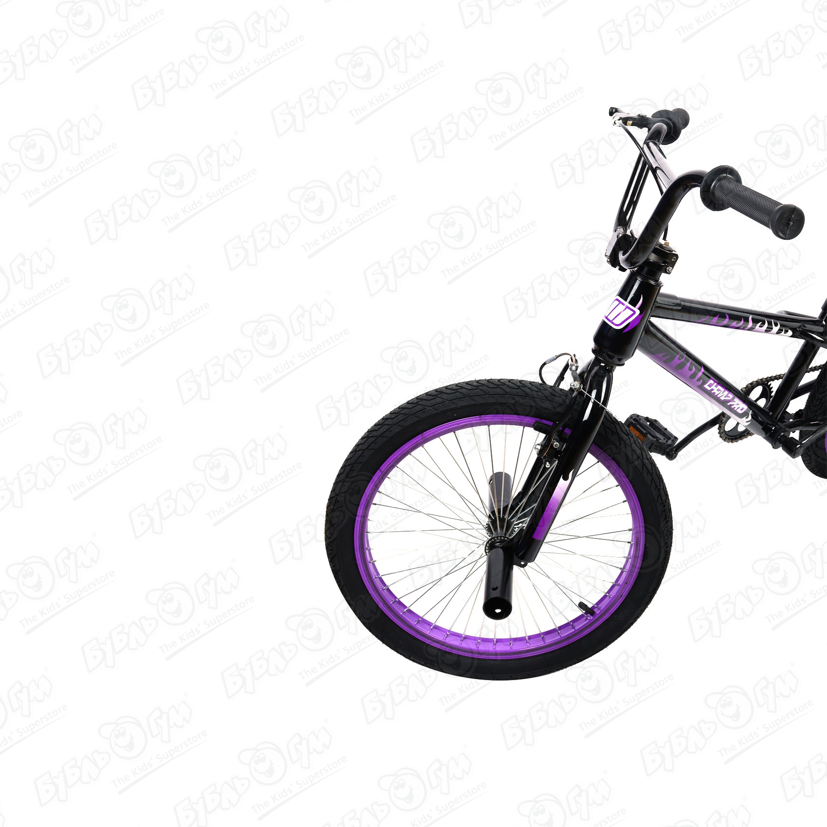 Велосипед Champ Pro BMX B20 черно-фиолетовый, цвет черный - фото 13