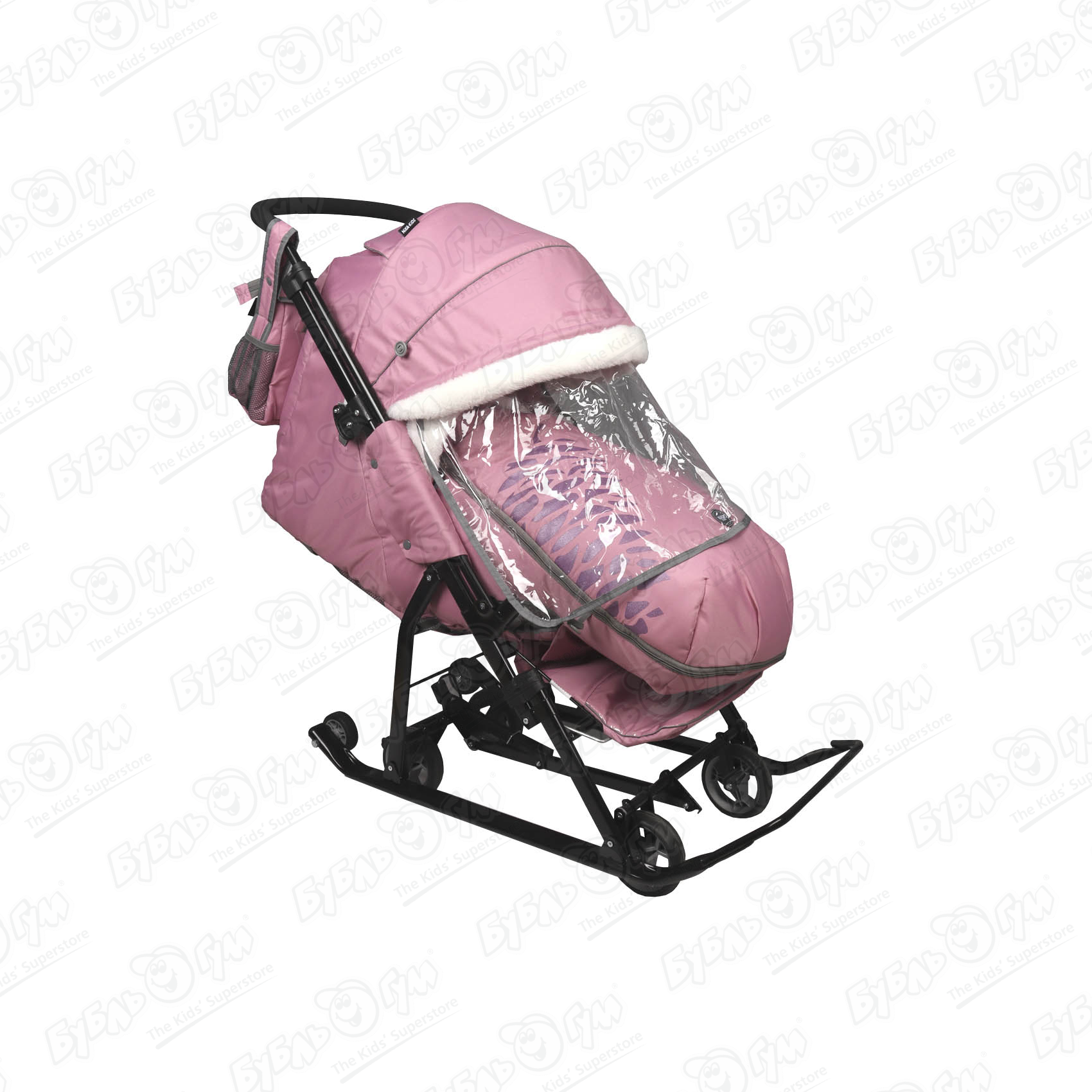 Коляска-санки комбинированная пыльно-розовая розовая комбинированная коляска 2 в 1 condor superdeluxe сумка hesba