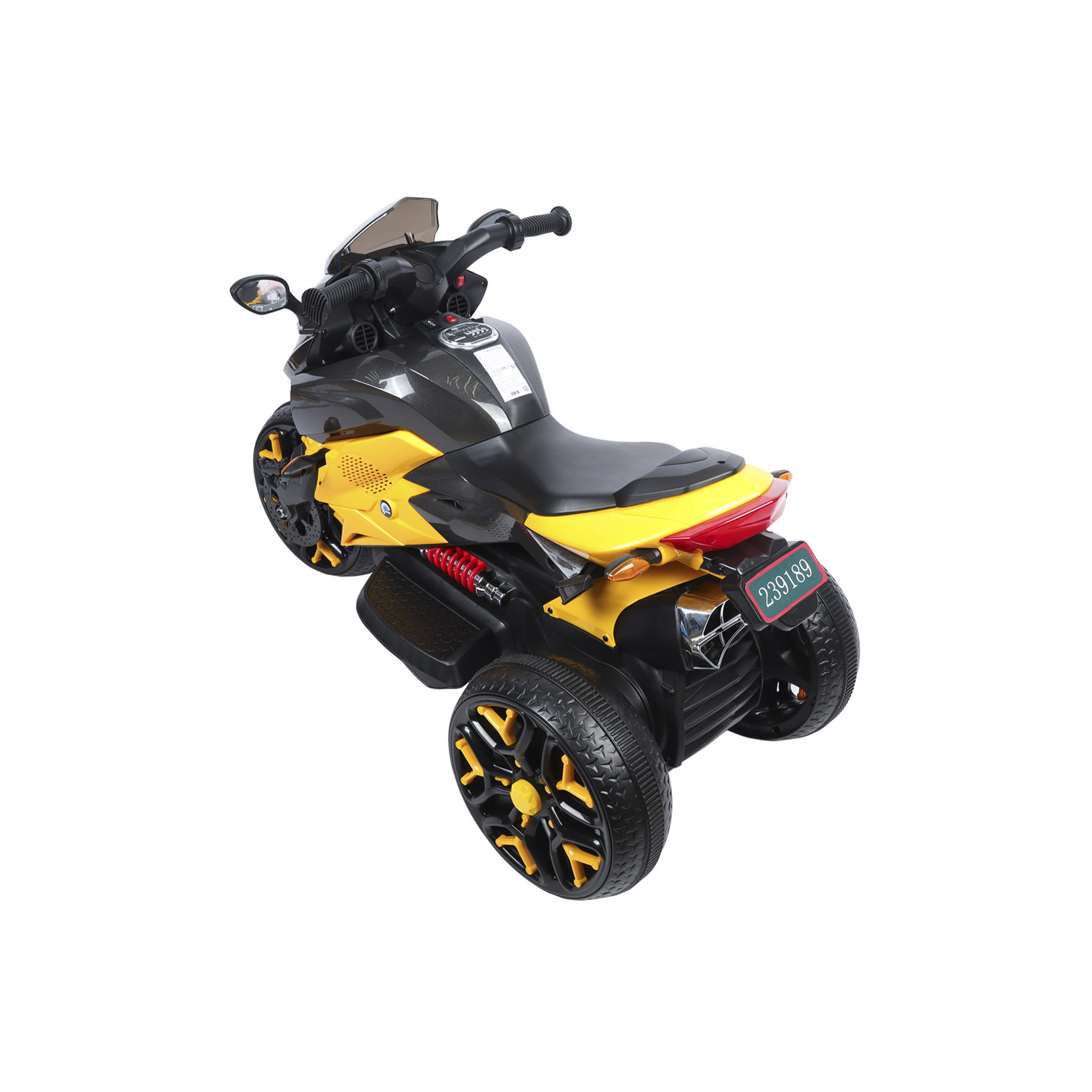 Мотоцикл детский 3-х колесный аккумуляторный, цвет желтый - фото 7