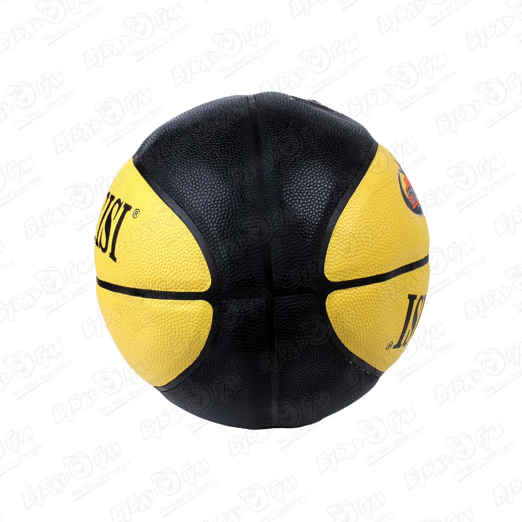 Мяч баскетбольный черно-желтый, размер 7 - фото 3