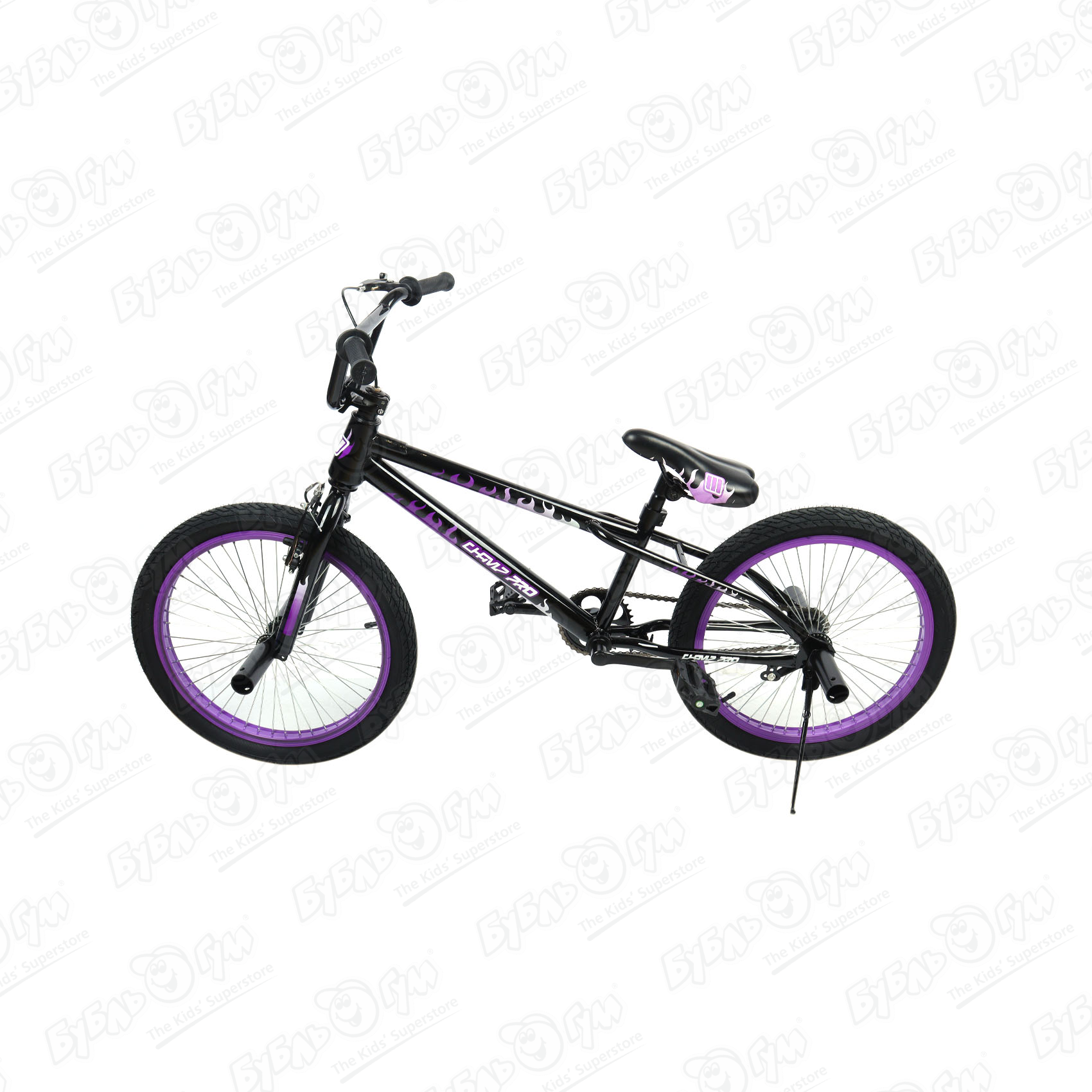 Велосипед Champ Pro BMX B20 черно-фиолетовый, цвет черный - фото 4