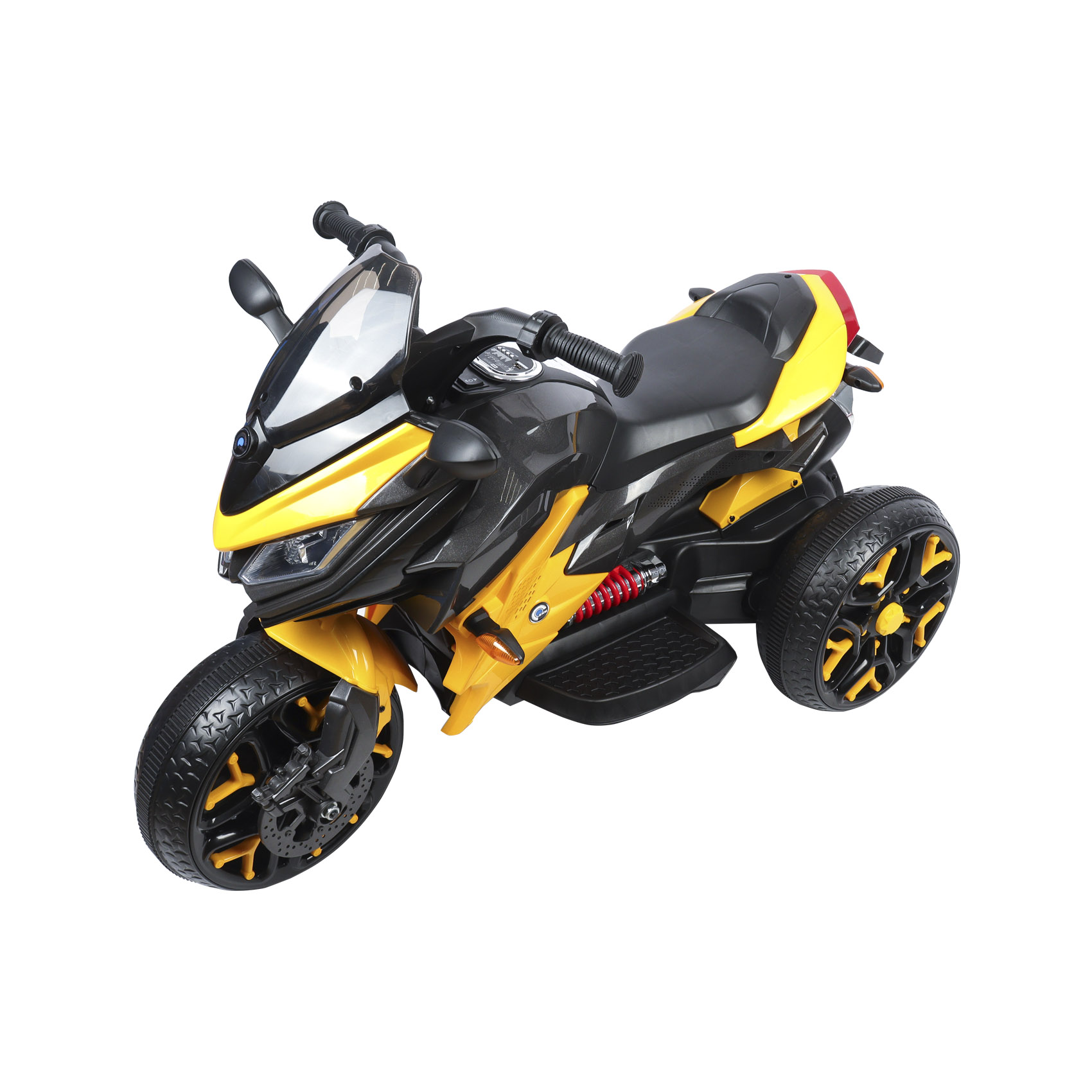 Мотоцикл детский 3-х колесный аккумуляторный, цвет желтый - фото 9