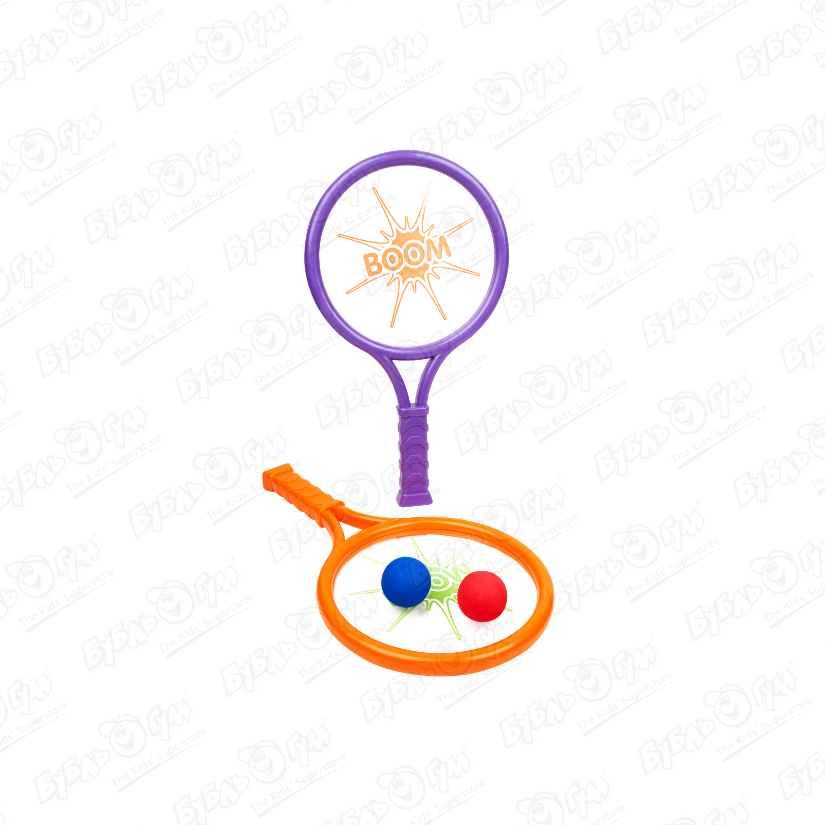 Набор настольный теннис детский фиолетово-оранжевый 65см
