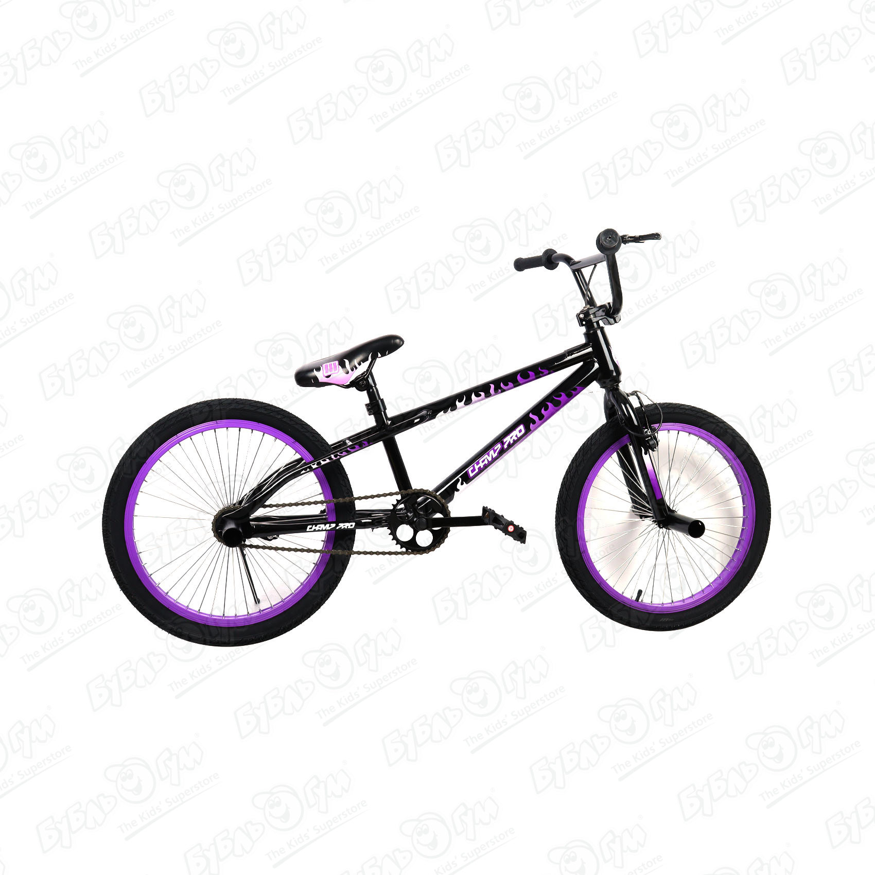 Велосипед Champ Pro BMX B20 черно-фиолетовый, цвет черный - фото 7