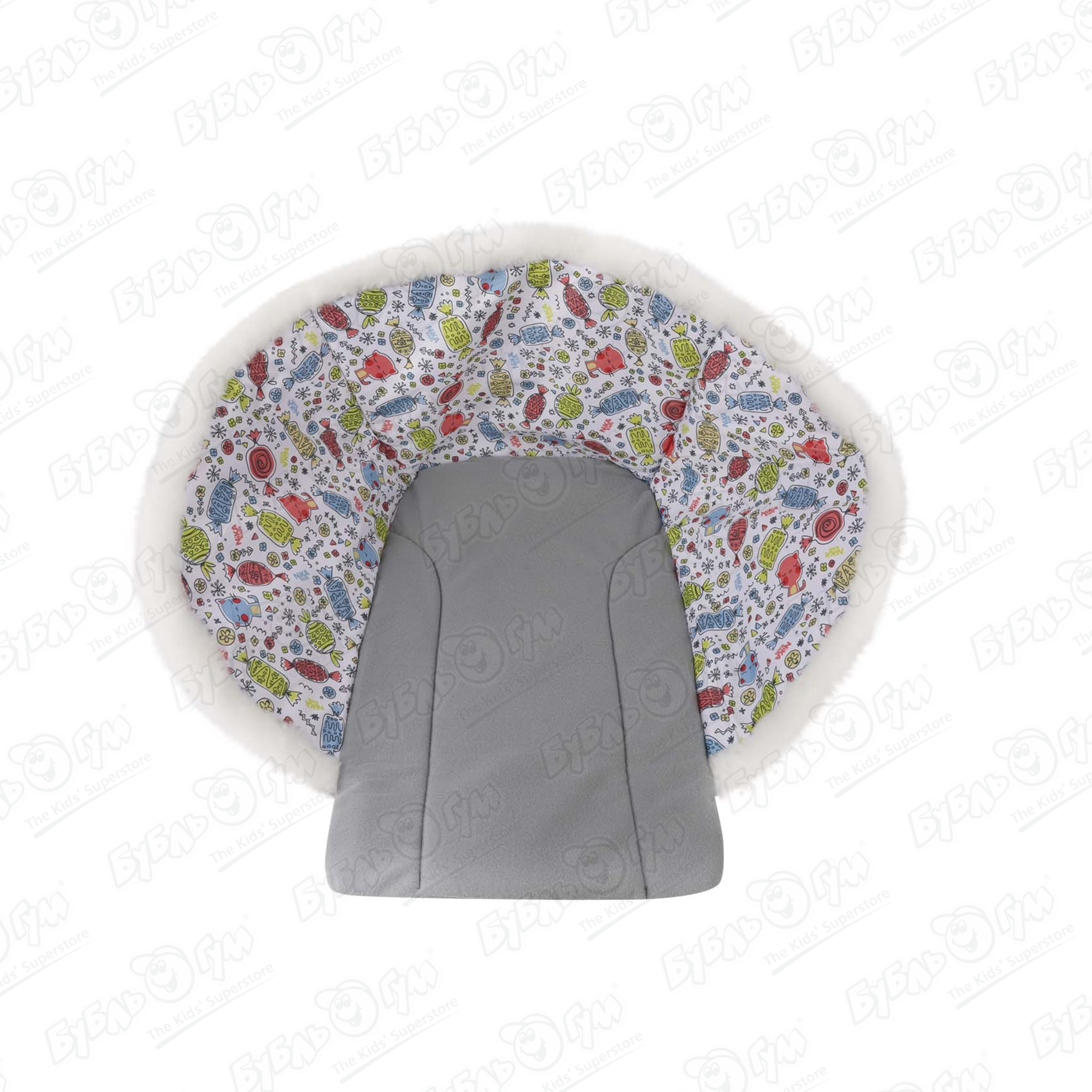 Сиденье-матрац для санок универсальное принт с конфетками, цвет белый - фото 1