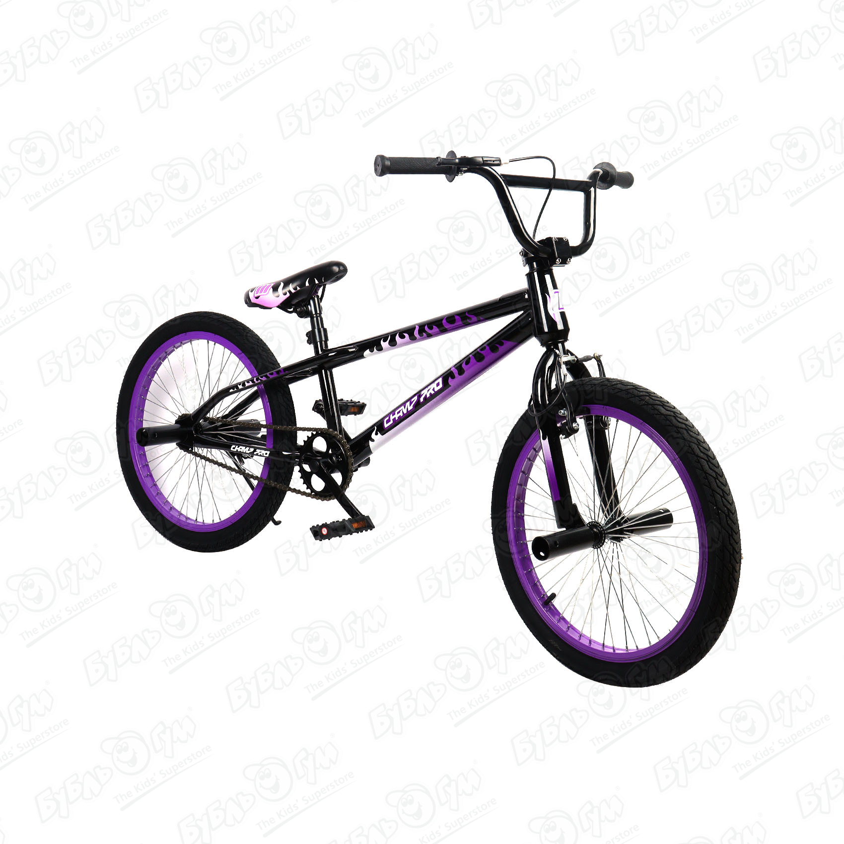Велосипед Champ Pro BMX B20 черно-фиолетовый, цвет черный - фото 8