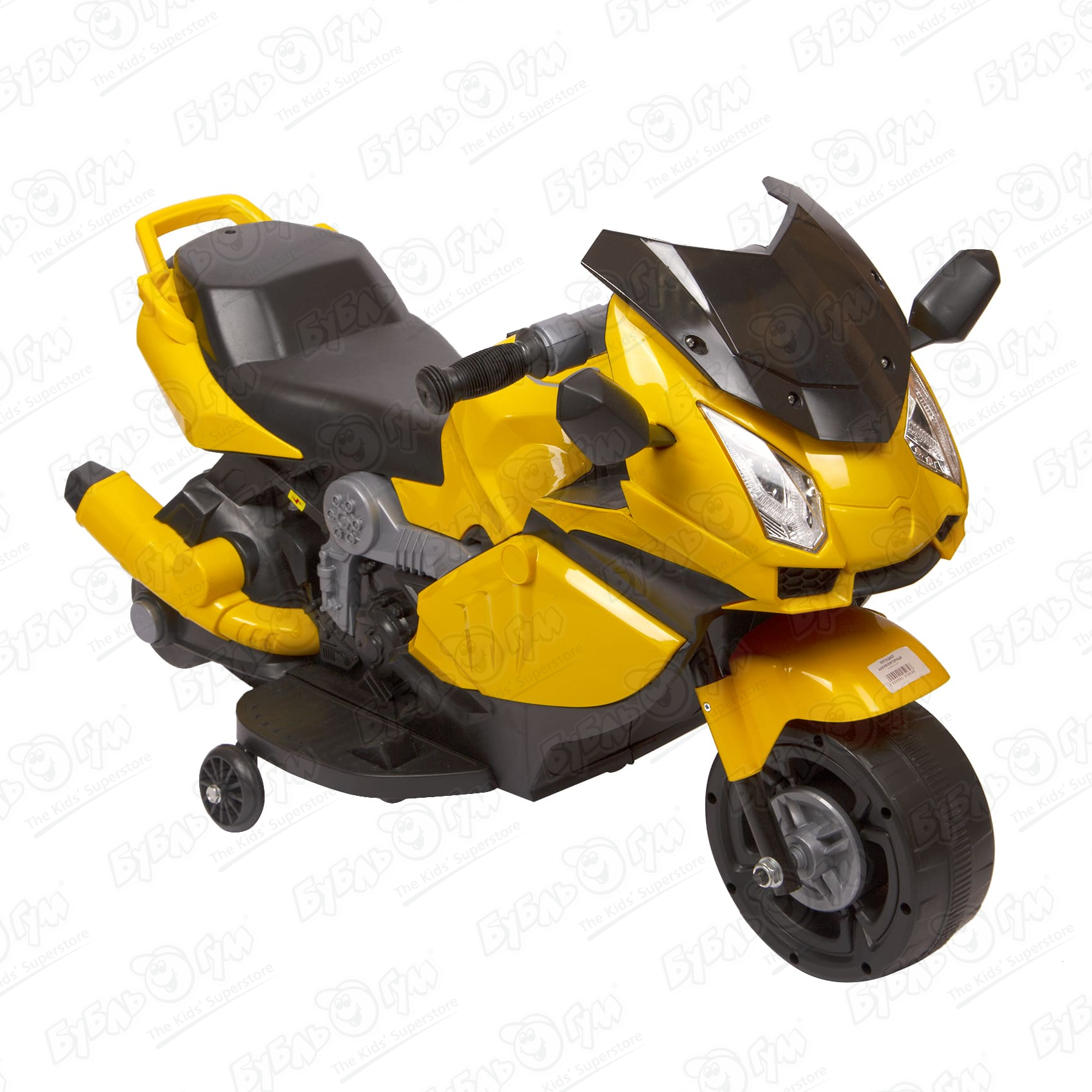 Мотоцикл аккумуляторный черно-желтый мотоцикл аккумуляторный трайк 6v4