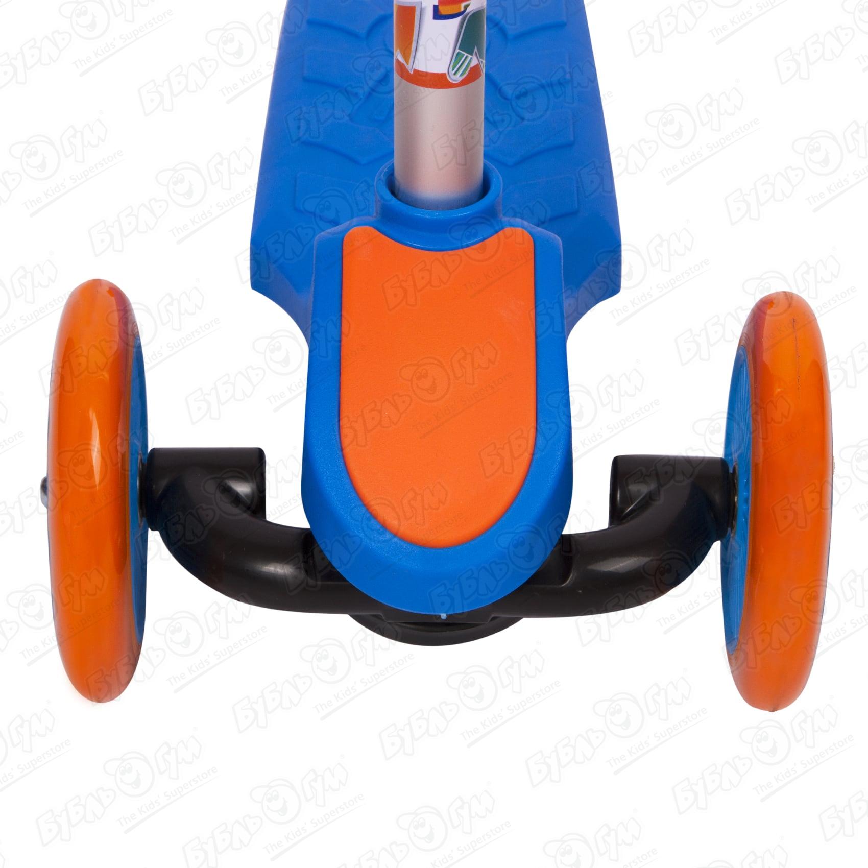 Самокат ROLLO PRO трехколесный оранжево-синий, размер 120 мм/80 мм - фото 9