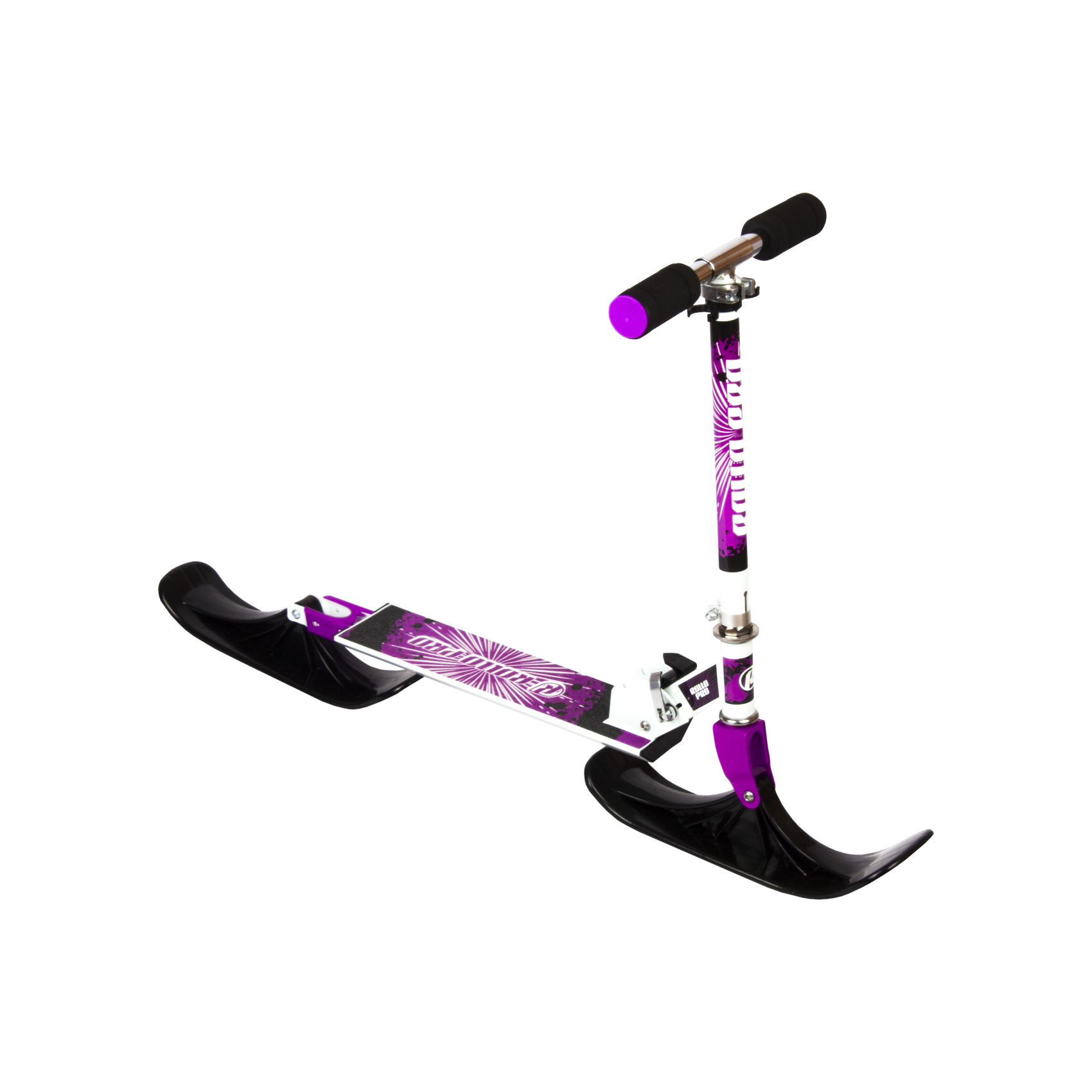 Самокат зимний Rollo Pro для катания по снегу фиолетовый