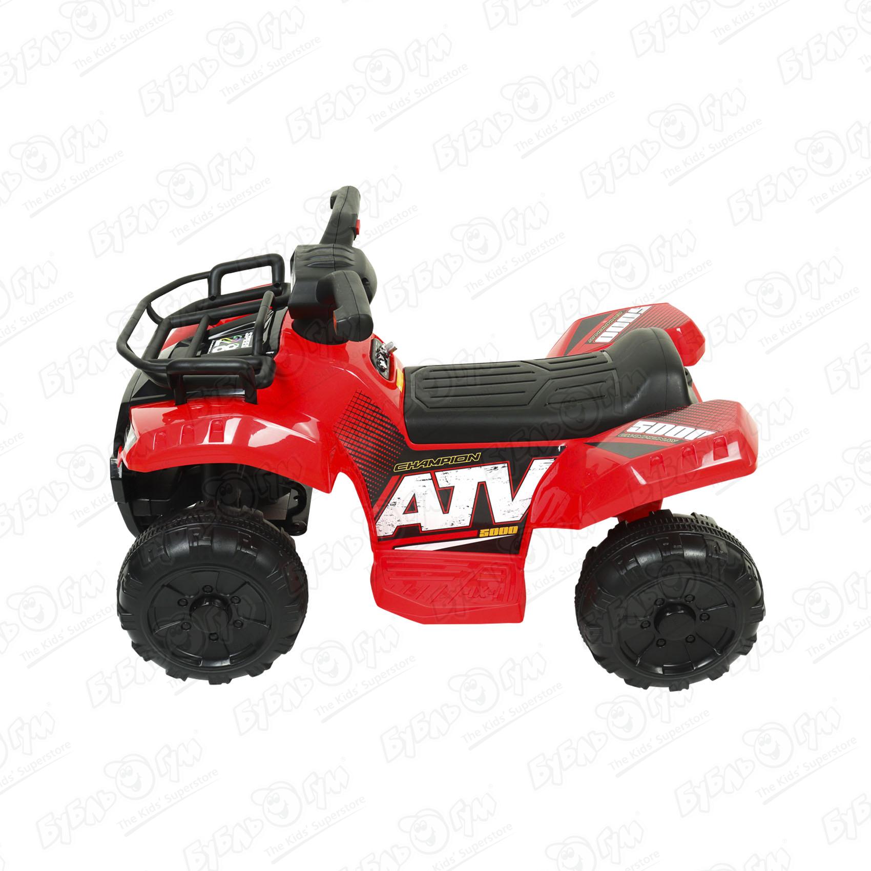 Квадроцикл детский аккумуляторный Champion ATV красно-черный, цвет красный - фото 5