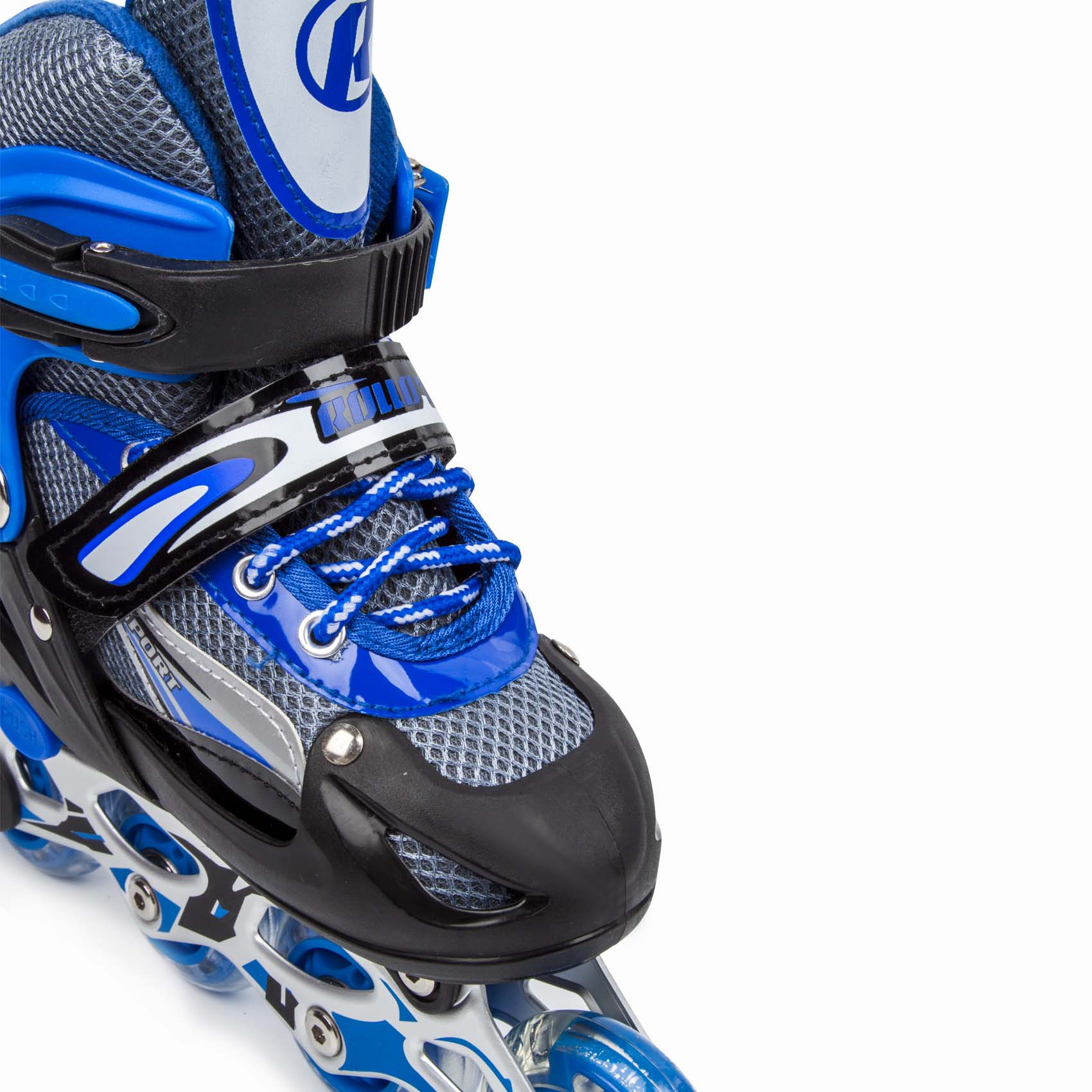 Коньки роликовые ROLLO PRO раздвижные черно-синие Rollo pro, фото 7