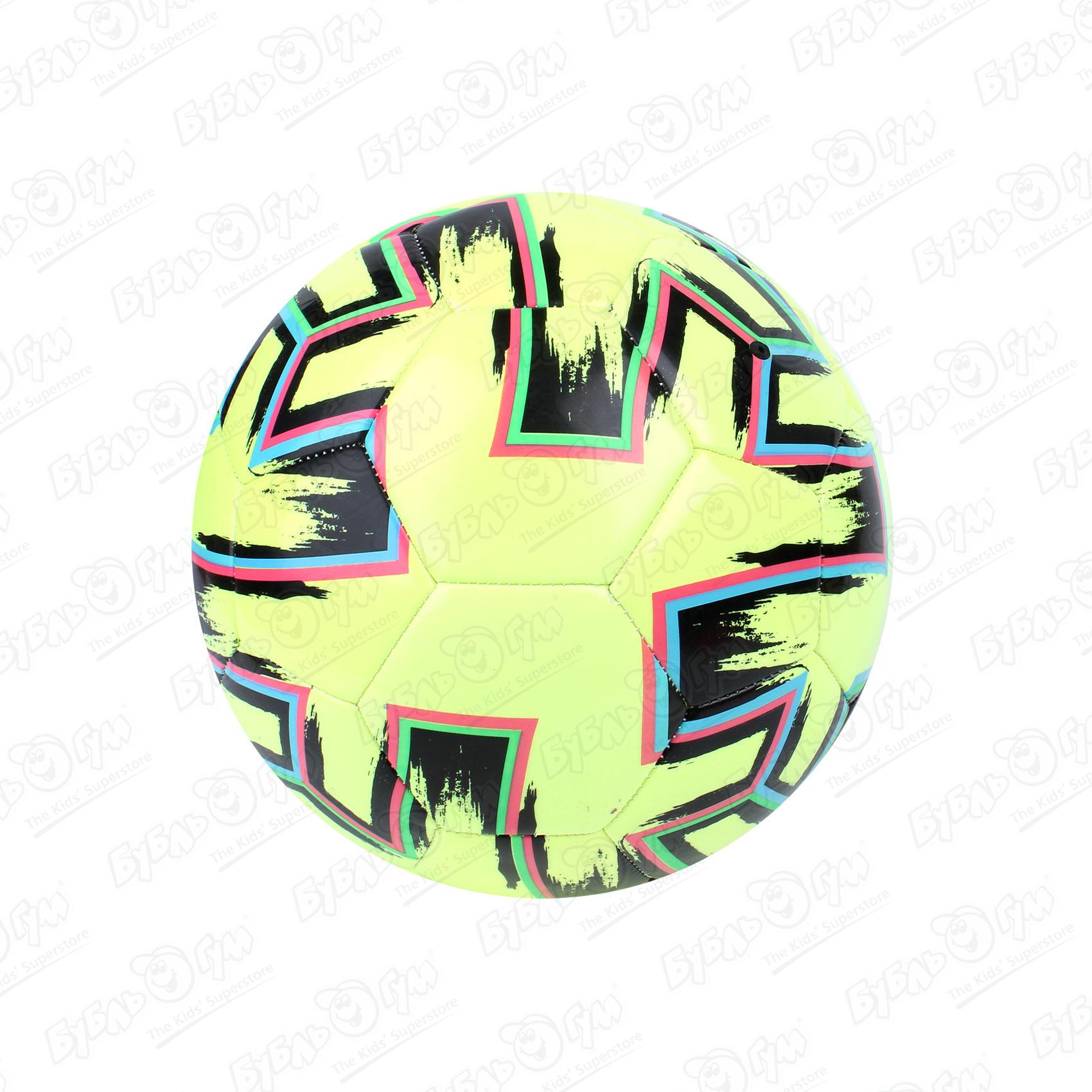 Мяч футбольный с геометрическими узорами салатовый, размер 5