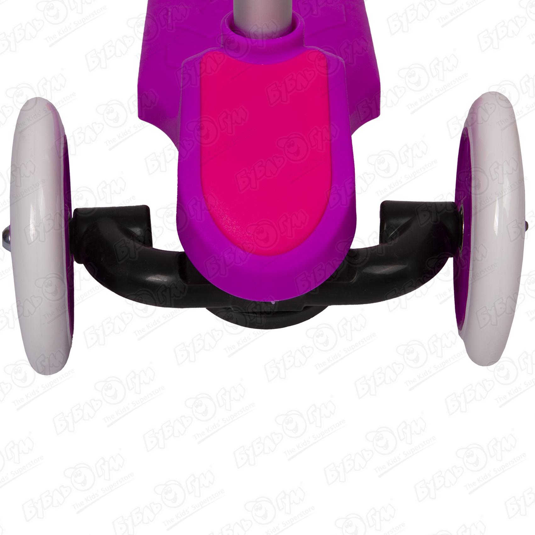 Самокат ROLLO PRO трехколесный фиолетово-розовый, размер 120 мм/80 мм - фото 10