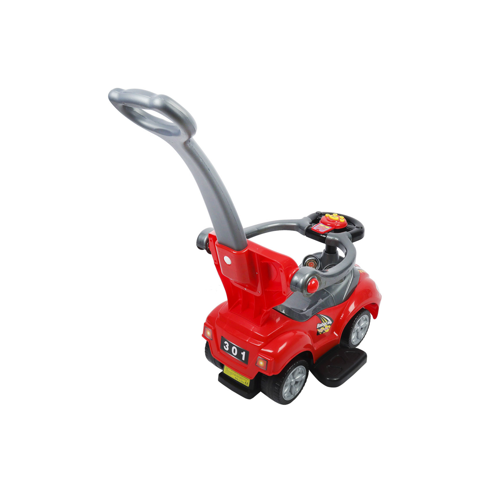 Машина каталка с ручкой красная, фото 6