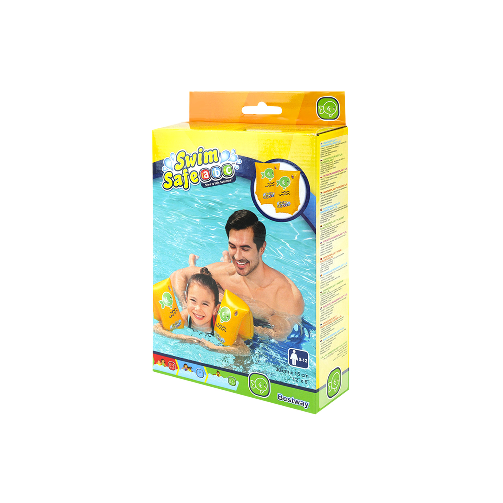 Нарукавники для плавания Bestway с рыбками желтые 30х5см, фото 7