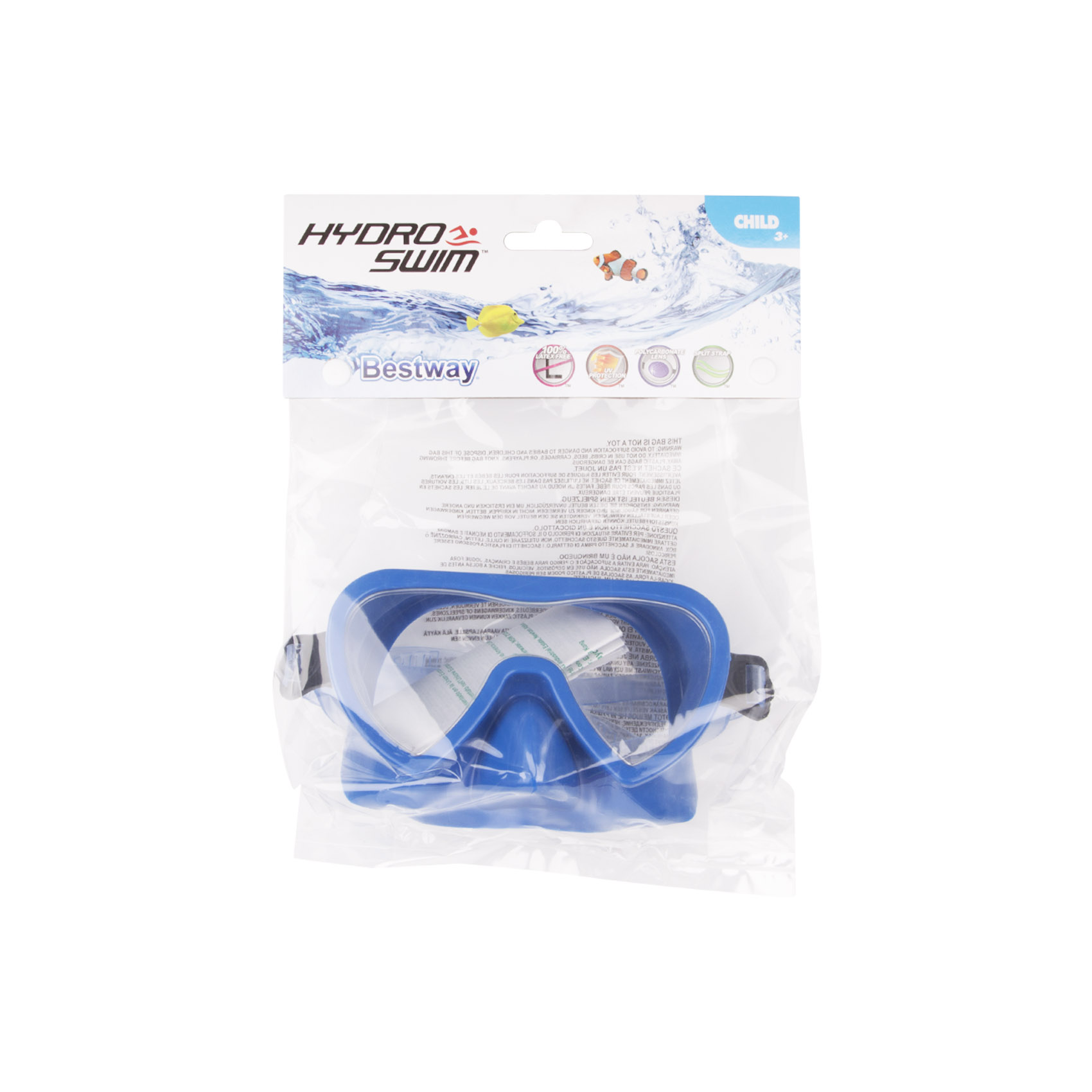 Маска для ныряния Bestway цвет розовый/голубой в ассортименте, размер S, фото 8