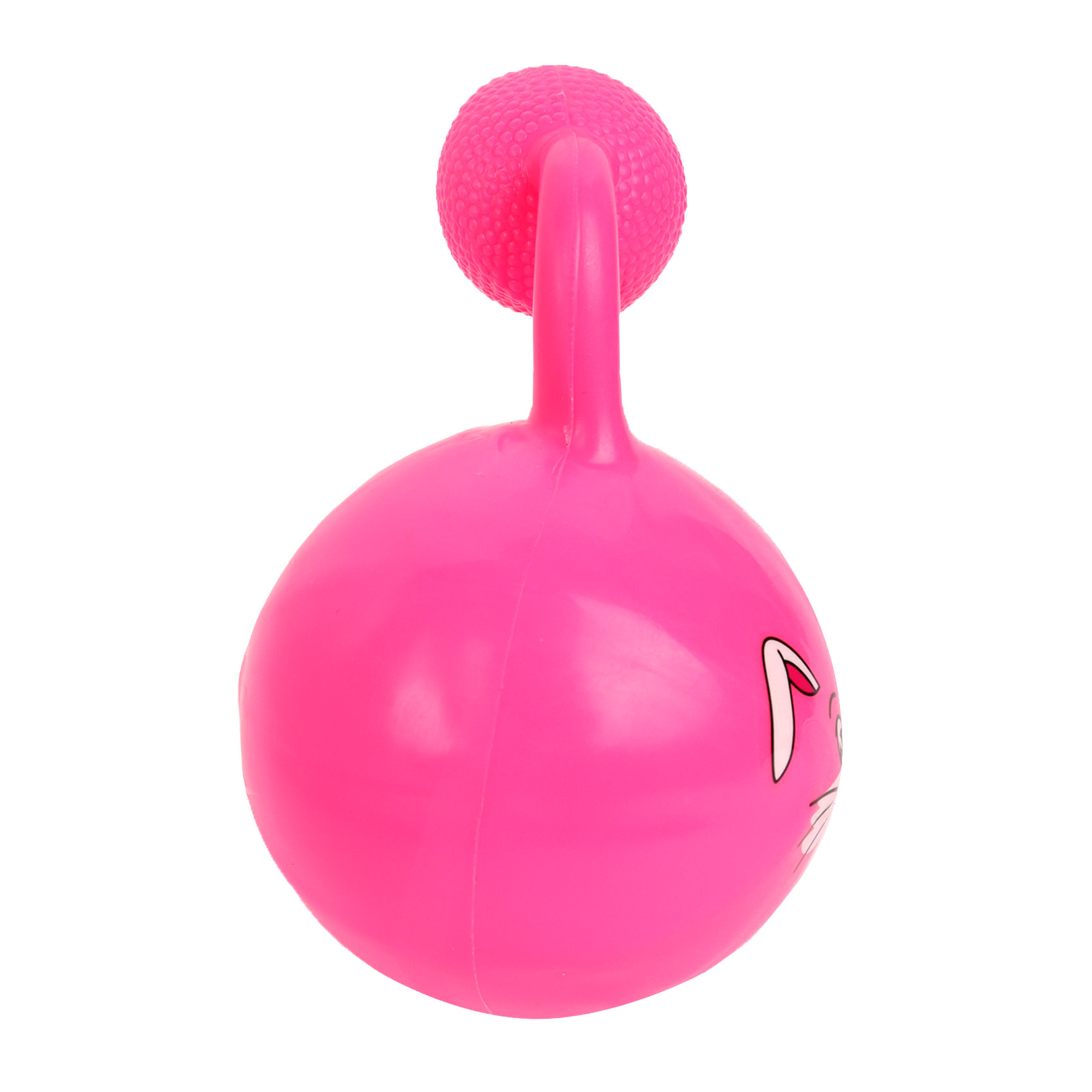 Мяч с ручкой Зайчик для развлечения и оздоровительных упражнений. 12,5см, фото 4