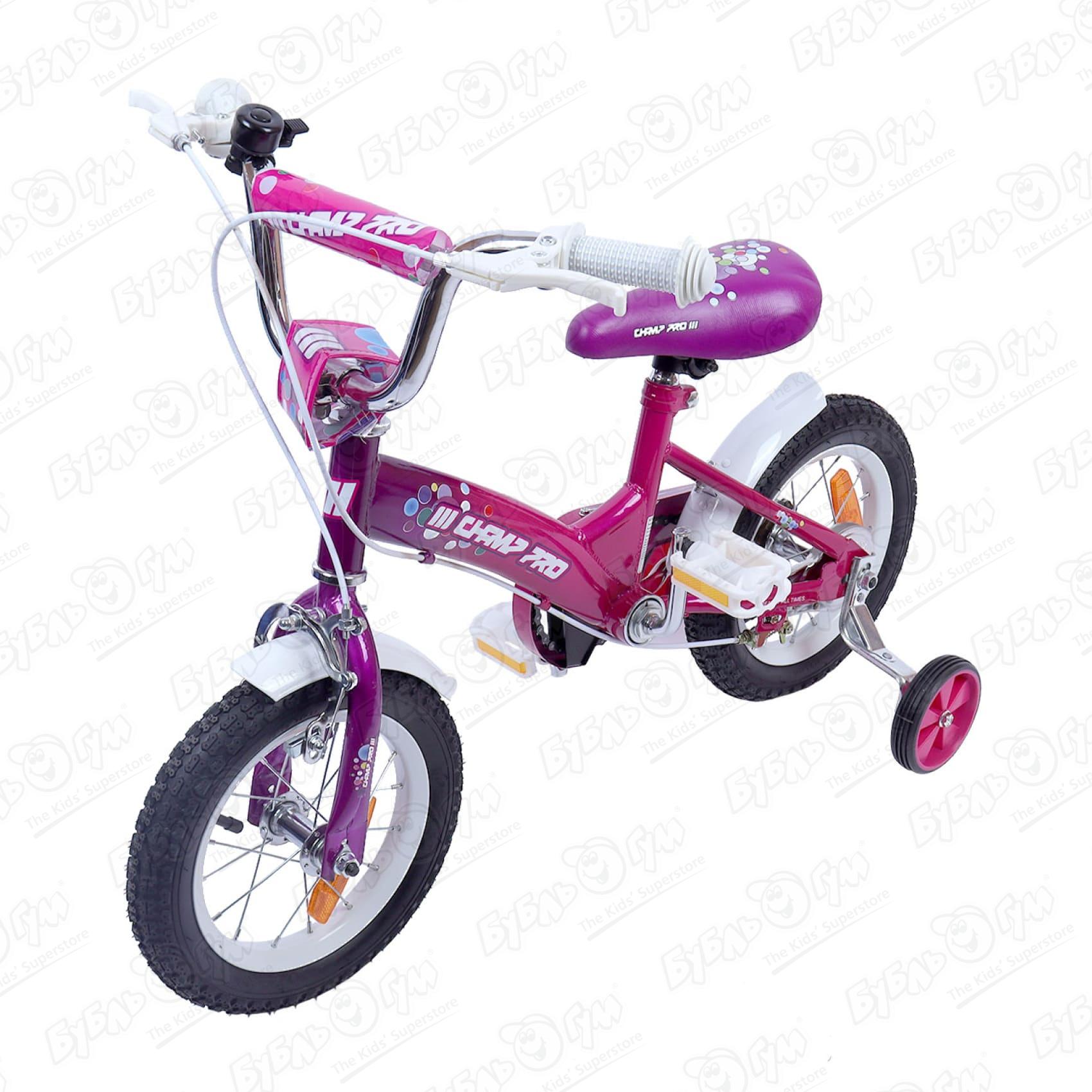 Велосипед Champ Pro G12 детский четырехколесный розовый - фото 1