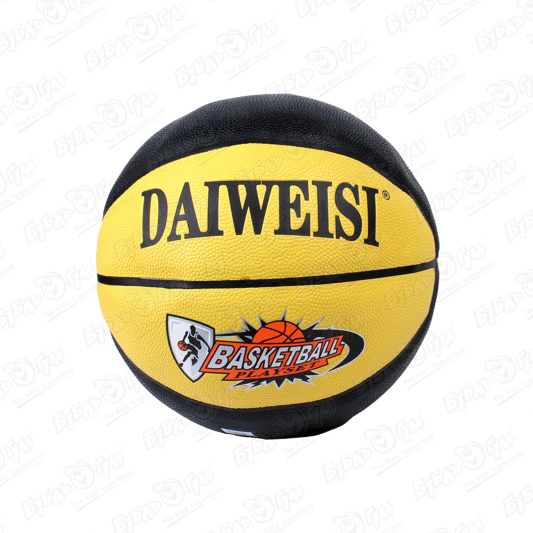 Мяч баскетбольный черно-желтый, размер 7 - фото 1