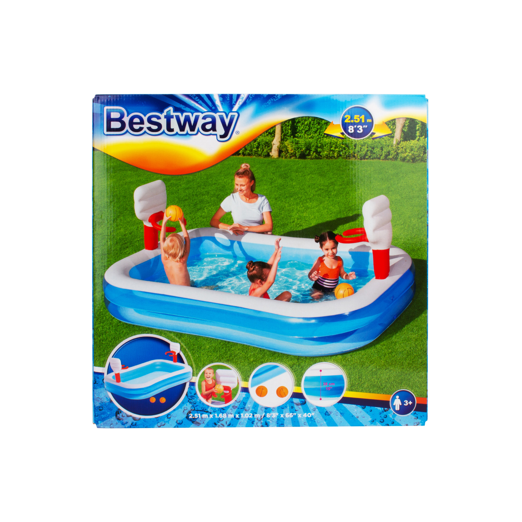 

Бассейн надувной Bestway Баскетбол 251х168х102см