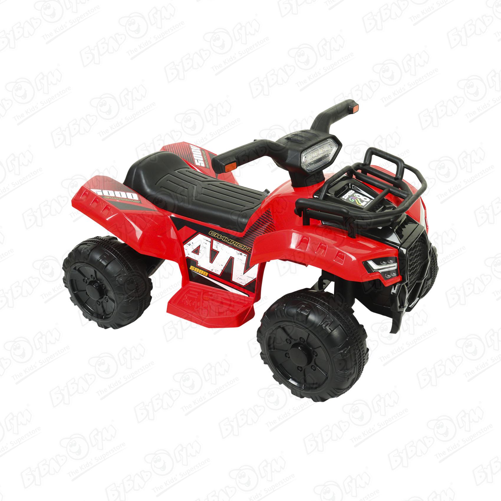 Квадроцикл детский аккумуляторный Champion ATV красно-черный, цвет красный - фото 1