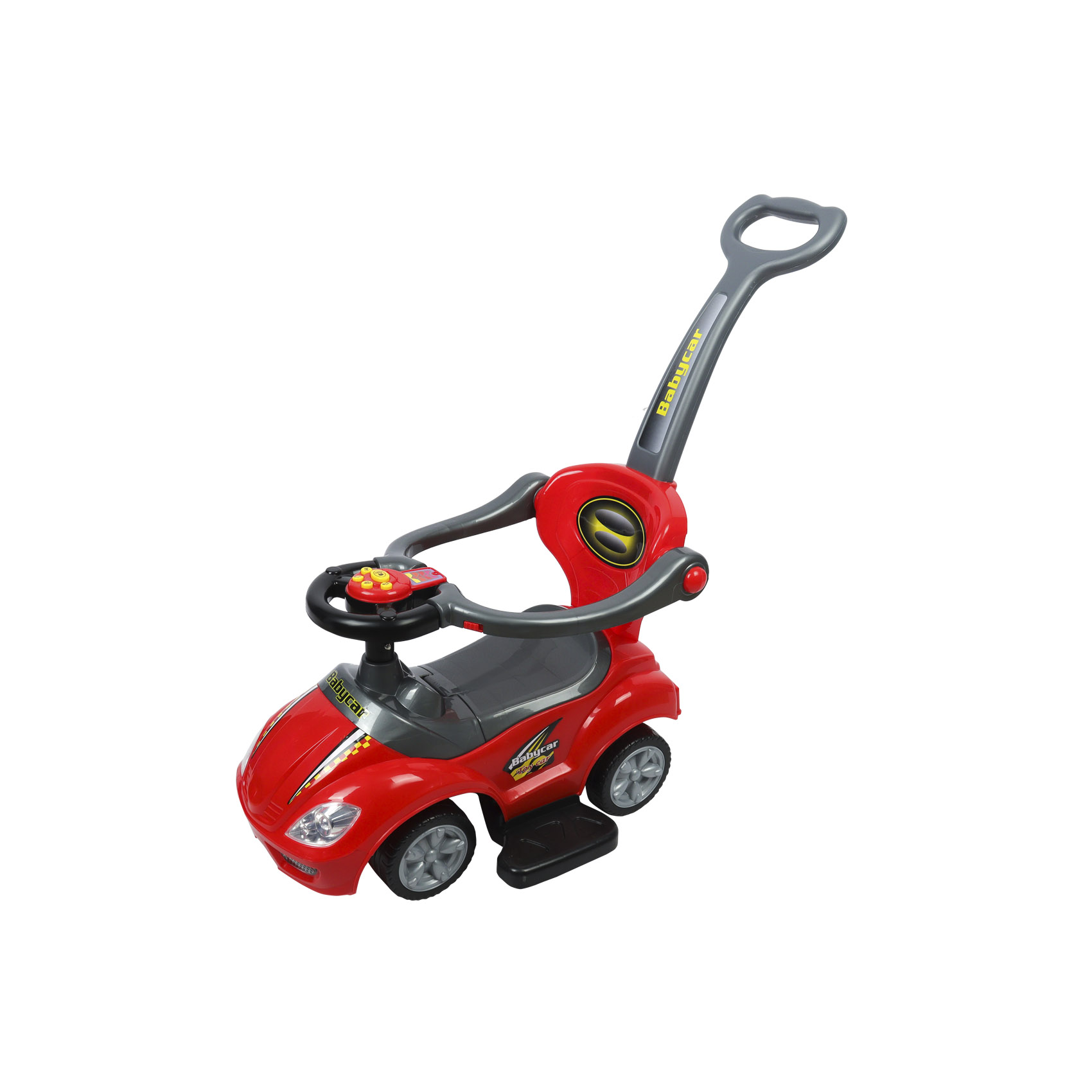 Машина каталка с ручкой красная, фото 3