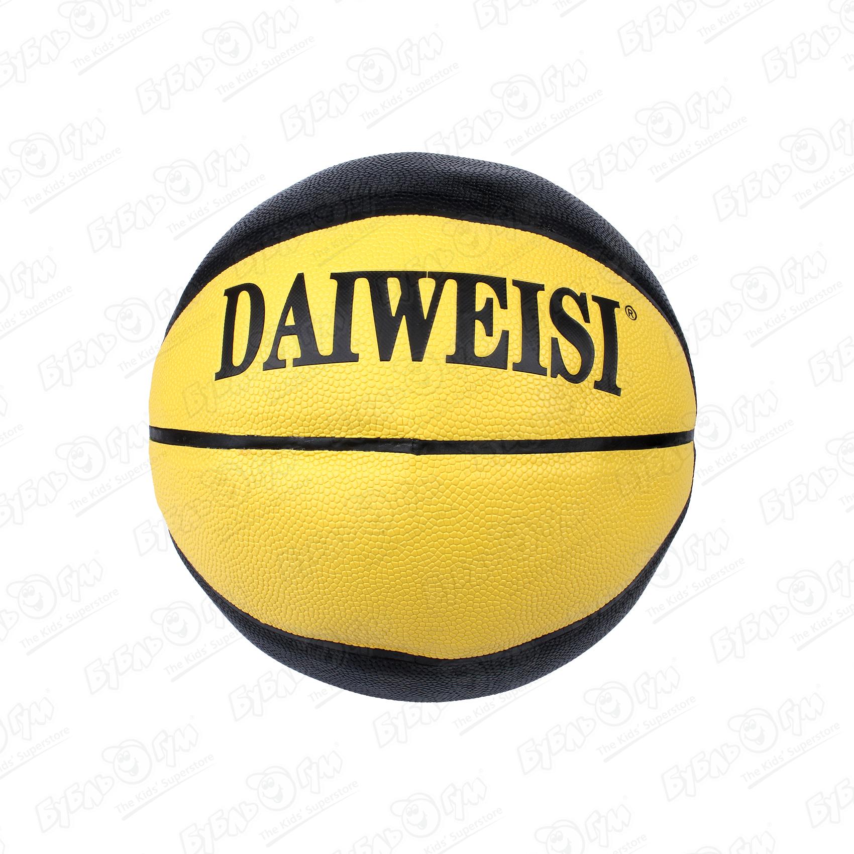 Мяч баскетбольный черно-желтый, размер 7 - фото 2