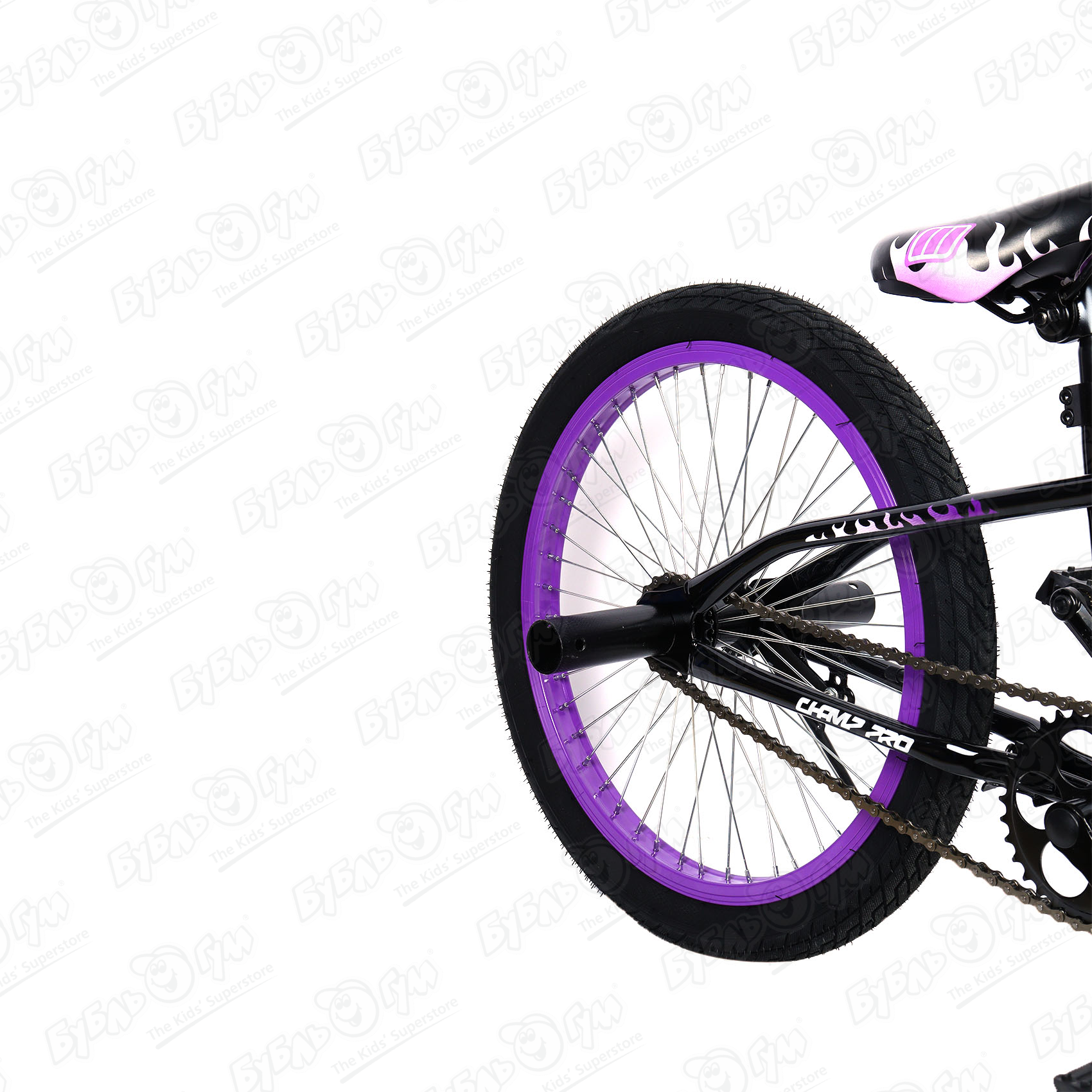 Велосипед Champ Pro BMX B20 черно-фиолетовый, цвет черный - фото 10
