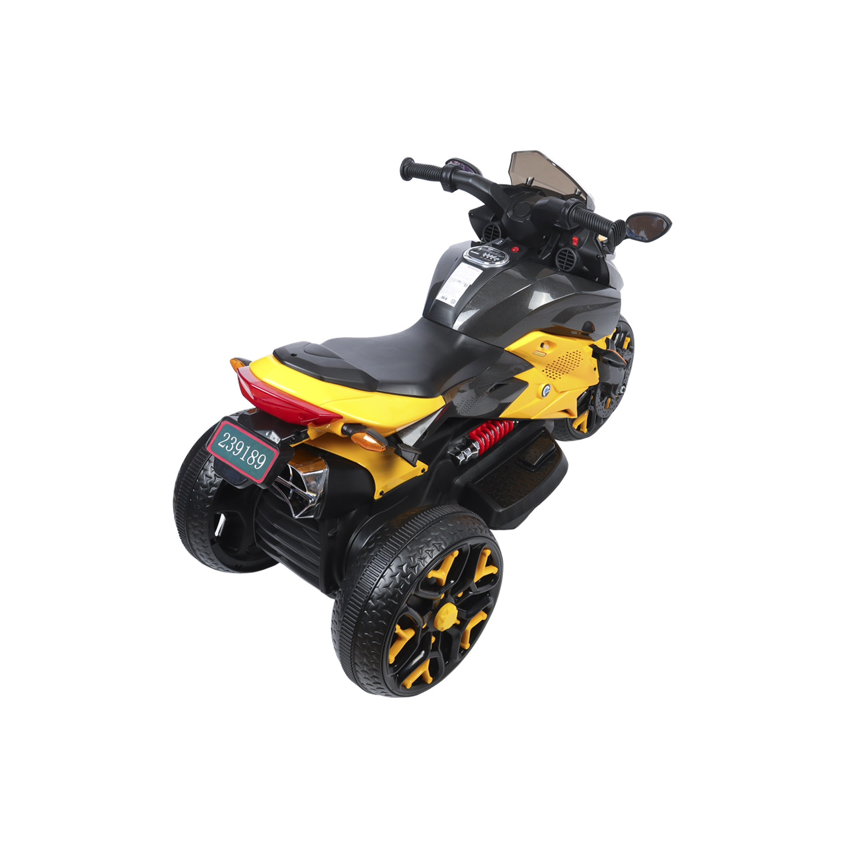 Мотоцикл детский 3-х колесный аккумуляторный, цвет желтый - фото 5