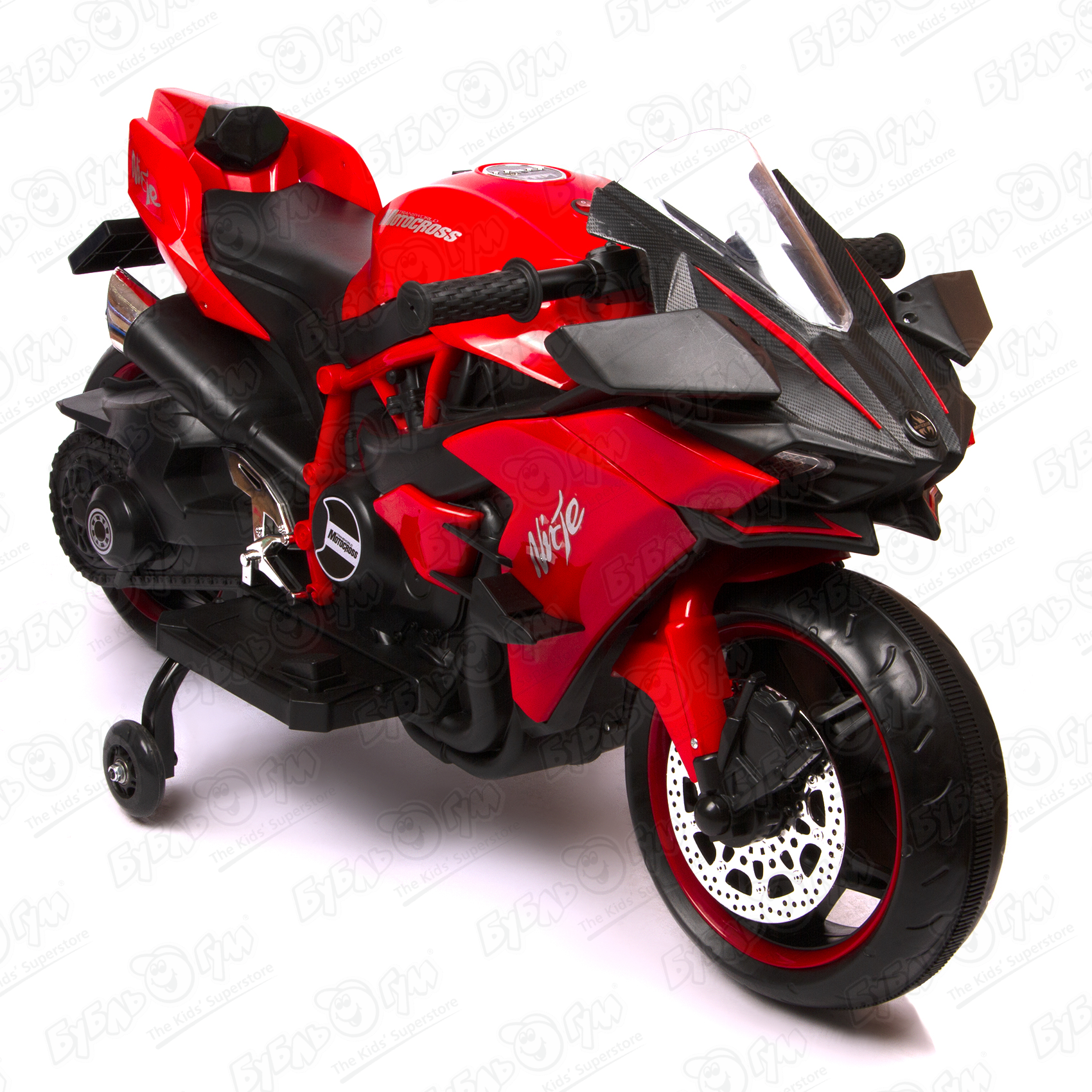 Мотоцикл H2R аккумуляторный черно-красный мотоцикл аккумуляторный трайк 6v4