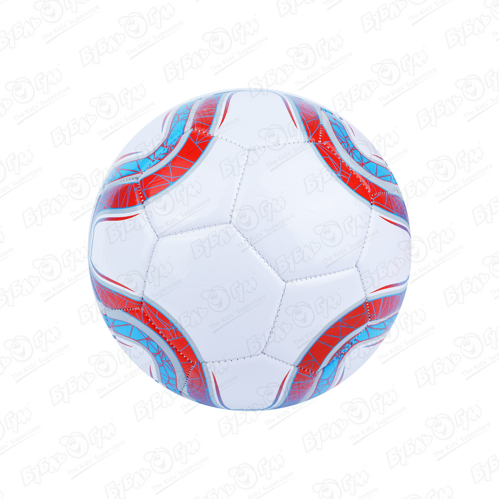 Мяч футбольный белый с черно-оранжевыми вставками, размер 5 - фото 3