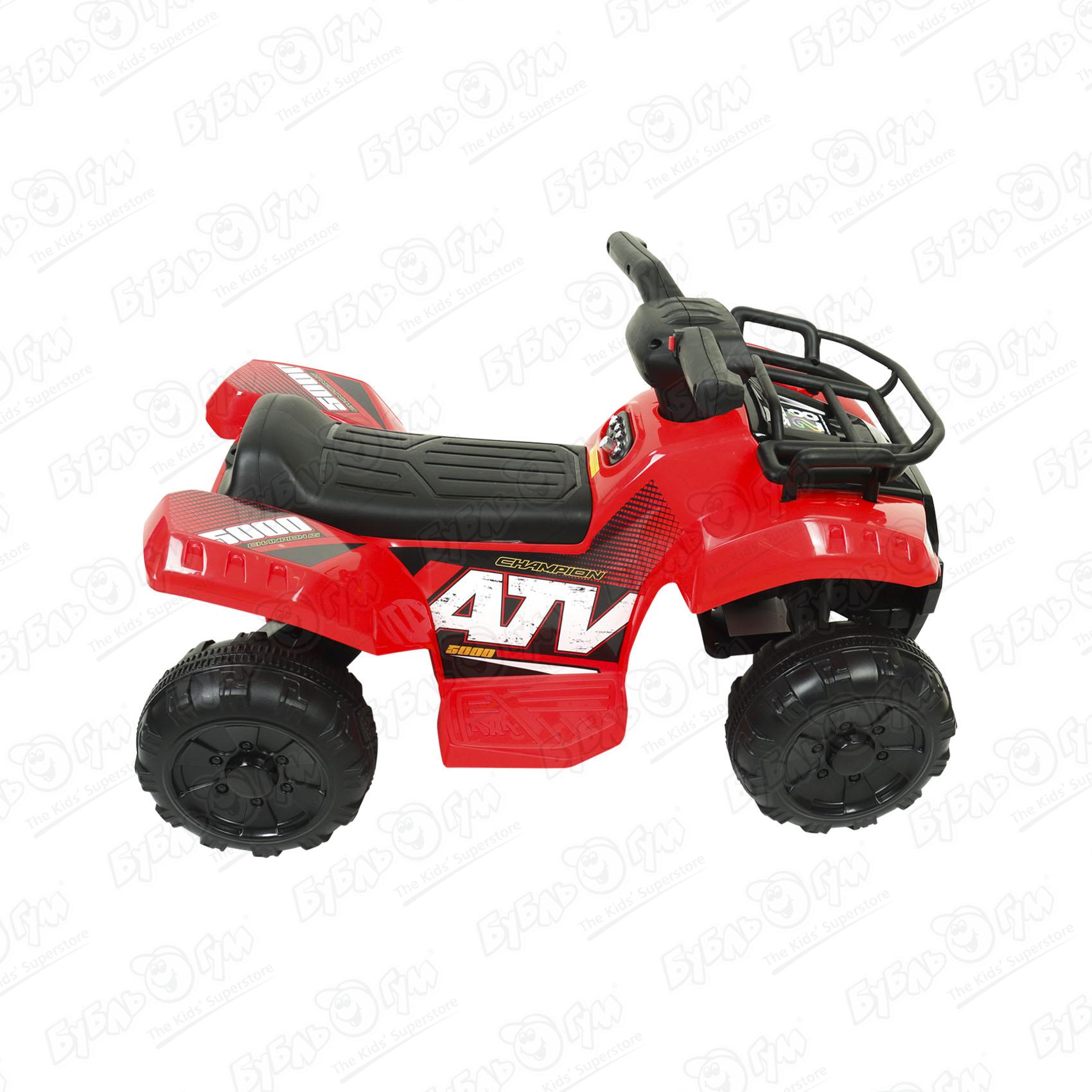 Квадроцикл детский аккумуляторный Champion ATV красно-черный, цвет красный - фото 4