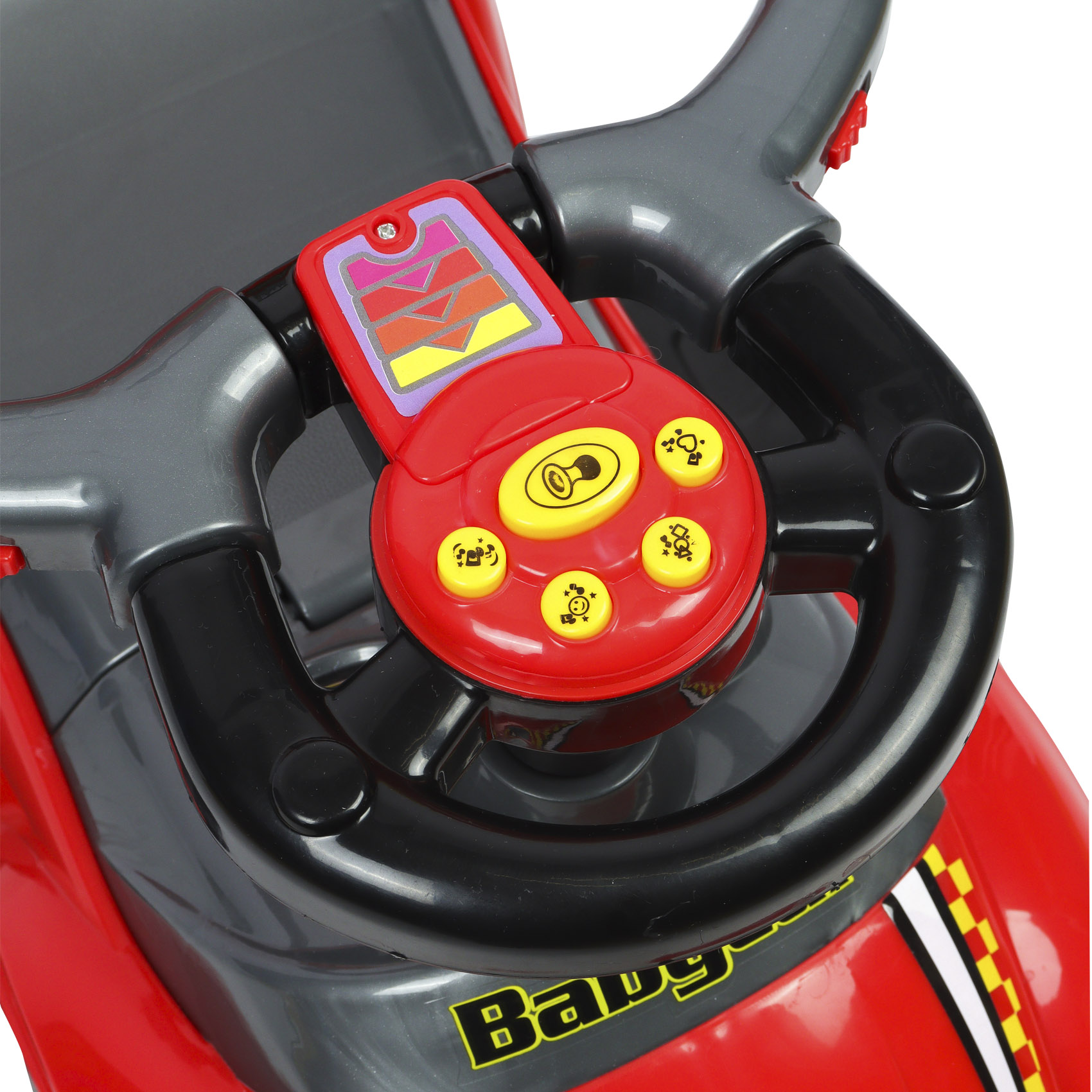 Машина каталка с ручкой красная, фото 10