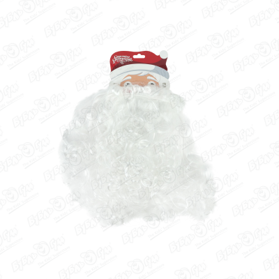 Борода Деда Мороза новогодняя белая шапка колпак деда мороза новогодняя 1 шт