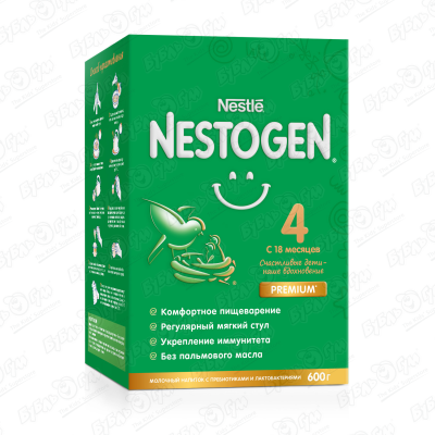Смесь Nestle NESTOGEN PREMIUM 4 молочная 600г с 18мес БЗМЖ