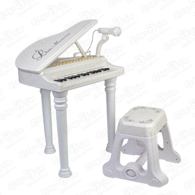 Игрушка музыкальная рояль с микрофоном электронный белый синтезатор электронный волшебный рояль с микрофоном mary poppins 453345