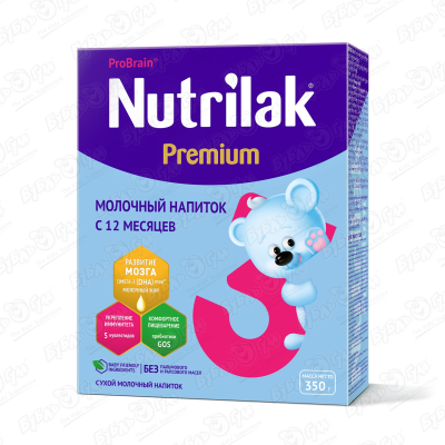 Смесь Nutrilak Premium 3 молочная 350г с 12мес БЗМЖ