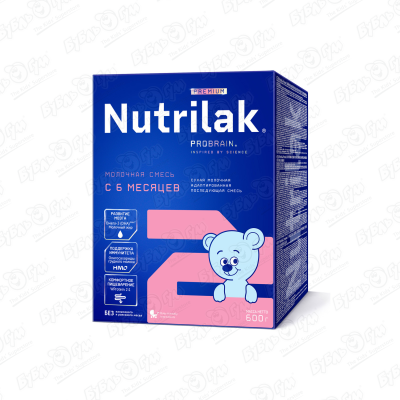 Смесь Nutrilak Premium 2 молочная 600г с 6мес БЗМЖ смесь молочная nutrilak 3 с 12 месяцев 600г