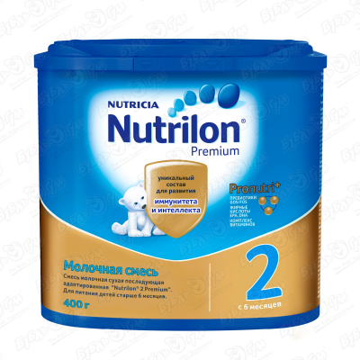 Смесь Nutricia Nutrilon Premium 2 молочная 400г с 6мес БЗМЖ