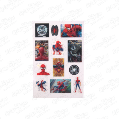 Наклейки Человек-паук 3D приор групп наклейки объемные человек паук 1 13 шт