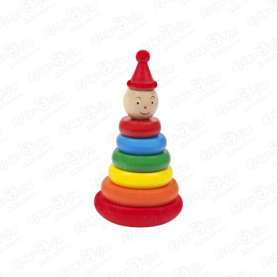 Пирамидка Lanson Toys деревянная с клоуном