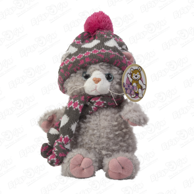 Кошка в вязаной шапке и шарфе чехол для карточек спб котик в шарфе и шапке