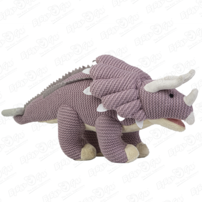 Игрушка мягкая динозавр Трицератопс вязаный мягкая игрушка динозавр трицератопс 30 см