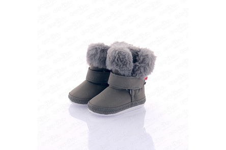 Пинетки Pasito темно-серые с меховыми вставками - фото 360 Пинетки Pasito темно-серые с меховыми вставками - фото 360