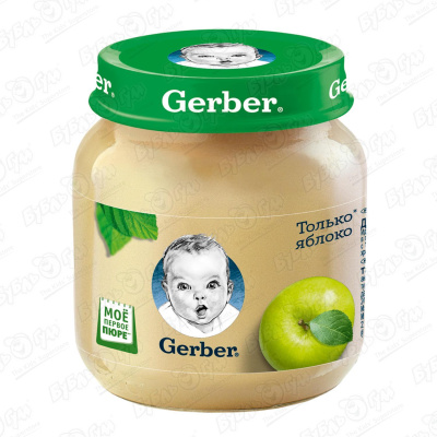 Пюре Gerber яблоко 130г с 4мес йогурт талица деревенское яблоко тархун 8 0% 130г ст