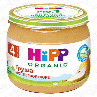 Пюре HiPP Organic груша 80г с 4мес пюре hipp organic груша с 4 месяцев 80 г