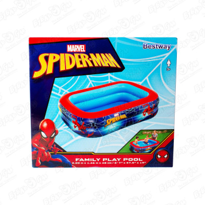 надувной бассейн bestway spider man 98011 Бассейн Bestway Spider-Man 200х148х48см 450л
